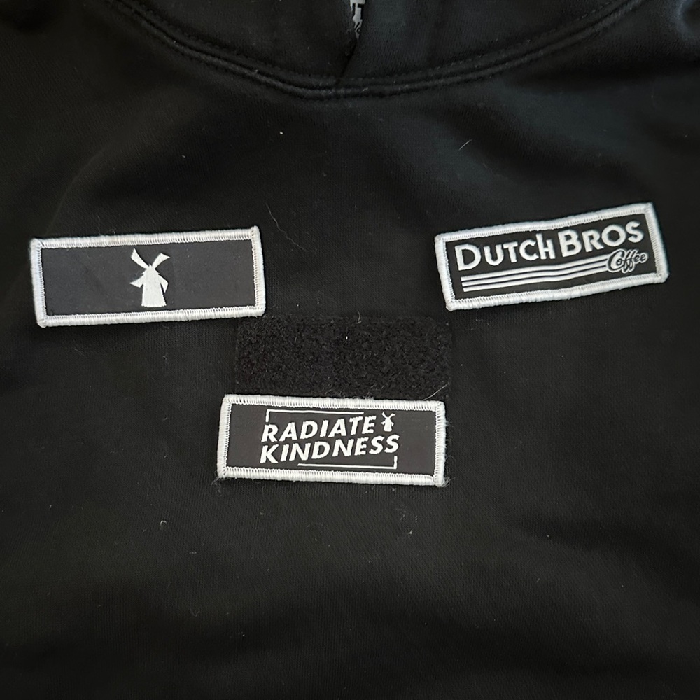 Dutch Bros Black Hoodie with White Sleeve Print - Picture 5 of 5